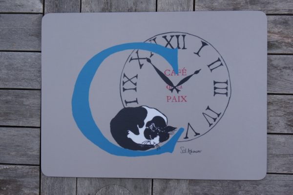 Placemat C - Claude the cat under the clock