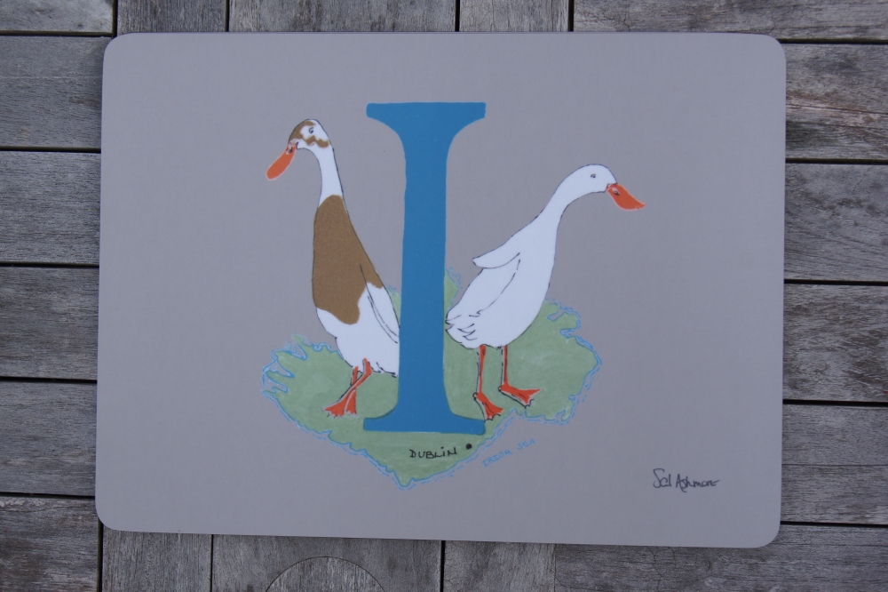 Placemat I - Indian runner duck idling around Ireland - Personalised  Illustrated Alphabet Letters, Prints, Placemats & Cards From Sal