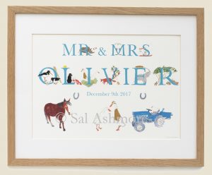 Personalised print to celebrate a wedding