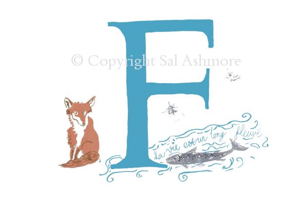 Story Letter Print F - Foxy French Fish in the Fleuve