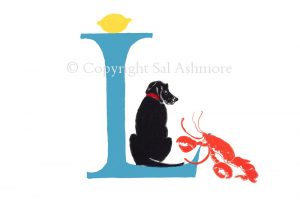 Story Letter Print L - 'Have you seen my Lemon?' Lobster asked Labrador