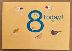 8 garden birds fly around a giant 8 today!