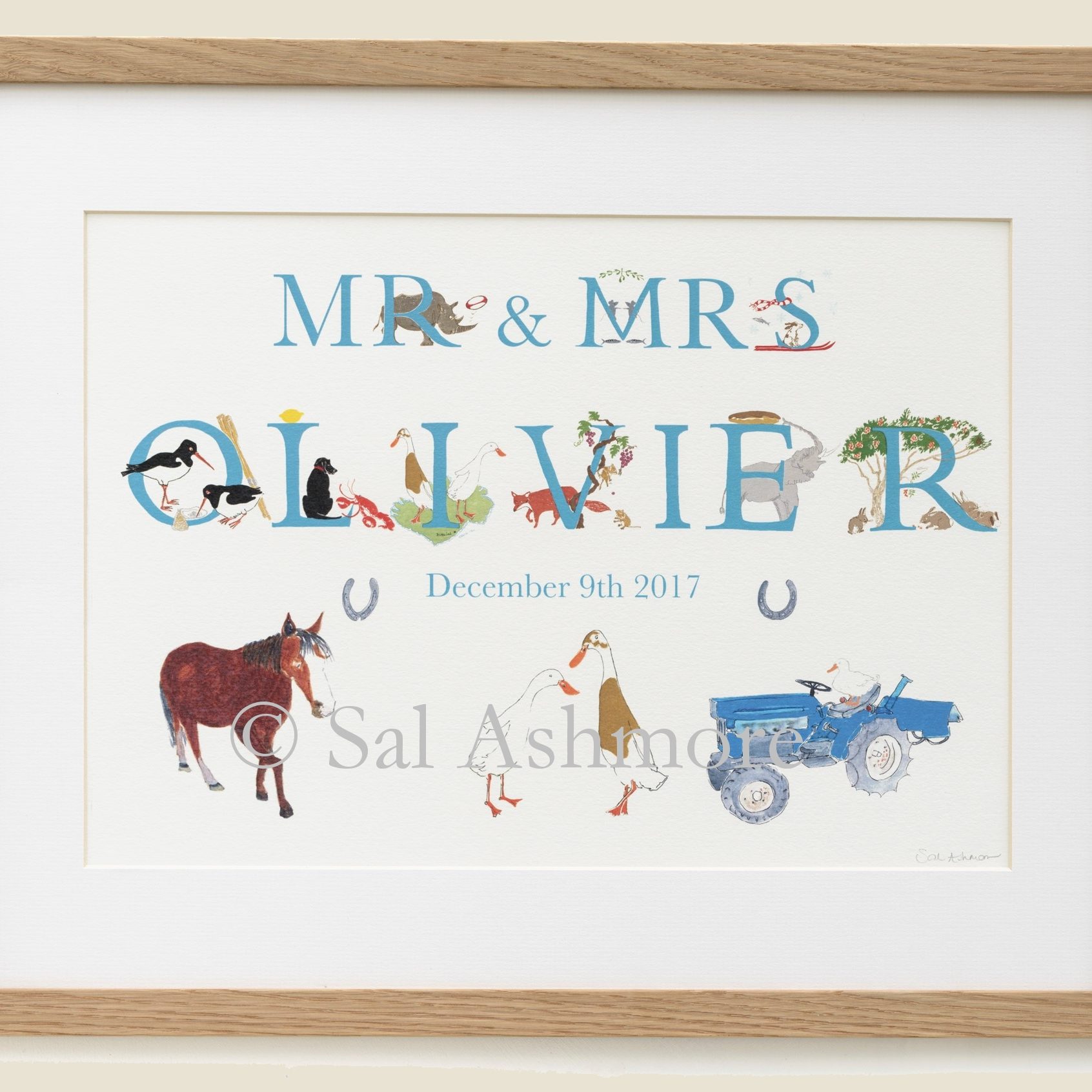 Personalised print to celebrate a wedding